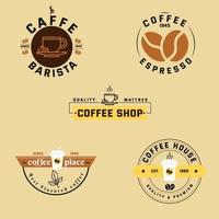 café insignias y Clásico pegatina diseño vector