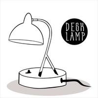 table lamp on stand. Table office lamp. electrical device for lighting. Vector flat design illustration. spotlight. electric lamp.