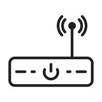 WiFi Router Outline Icons, Modem Icons, Wireless Router Connectivity, Broadband Line, Internet Connection, Access Point Vector Icons