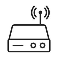 WiFi Router Outline Icons, Modem Icons, Wireless Router Connectivity, Broadband Line, Internet Connection, Access Point Vector Icons