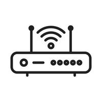 WiFi Router Outline Icons, Modem Icons, Wireless Router Connectivity, Broadband Line, Internet Connection, Access Point Vector Icons