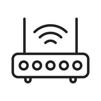 WiFi Router Outline Icons, Modem Icons, Wireless Router Connectivity, Broadband Line, Internet Connection, Access Point Vector Icons