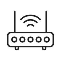 WiFi Router Outline Icons, Modem Icons, Wireless Router Connectivity, Broadband Line, Internet Connection, Access Point Vector Icons