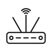 WiFi Router Outline Icons, Modem Icons, Wireless Router Connectivity, Broadband Line, Internet Connection, Access Point Vector Icons