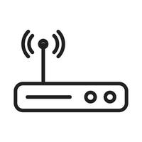 Wifi enrutador contorno iconos, módem iconos, inalámbrico enrutador conectividad, banda ancha línea, Internet conexión, acceso punto vector íconos