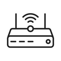 WiFi Router Outline Icons, Modem Icons, Wireless Router Connectivity, Broadband Line, Internet Connection, Access Point Vector Icons