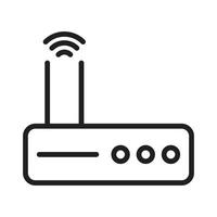 WiFi Router Outline Icons, Modem Icons, Wireless Router Connectivity, Broadband Line, Internet Connection, Access Point Vector Icons