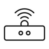 WiFi Router Outline Icons, Modem Icons, Wireless Router Connectivity, Broadband Line, Internet Connection, Access Point Vector Icons