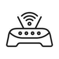 WiFi Router Outline Icons, Modem Icons, Wireless Router Connectivity, Broadband Line, Internet Connection, Access Point Vector Icons