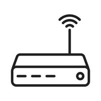 WiFi Router Outline Icons, Modem Icons, Wireless Router Connectivity, Broadband Line, Internet Connection, Access Point Vector Icons