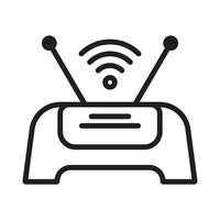 WiFi Router Outline Icons, Modem Icons, Wireless Router Connectivity, Broadband Line, Internet Connection, Access Point Vector Icons
