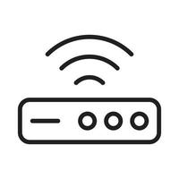 WiFi Router Outline Icons, Modem Icons, Wireless Router Connectivity, Broadband Line, Internet Connection, Access Point Vector Icons