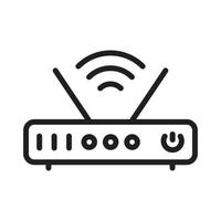 Wifi enrutador contorno iconos, módem iconos, inalámbrico enrutador conectividad, banda ancha línea, Internet conexión, acceso punto vector íconos