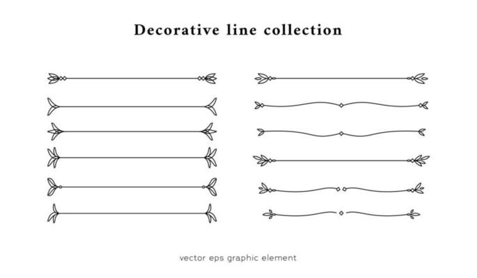 decorative line divider graphic element collection