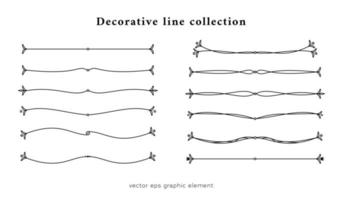 decorative line with fleur line decoration graphic element collection vector