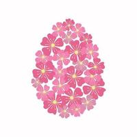 Floral easter egg Spring floral design for Easter holiday vector