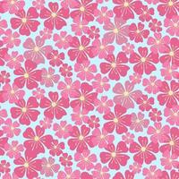 Pink cherry blossom seamless pattern vector