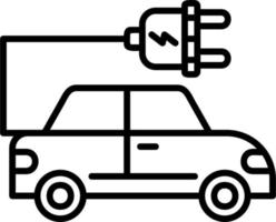 icono de vector de coche eléctrico