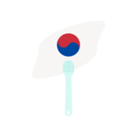 Aesthetic Manual Handle Hand Fan Taeguk Flag png