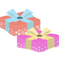Gift Box Wrap Ribbon Love Heart Symbol Pattern png