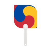 Aesthetic Manual Handle Hand Fan Sam Taeguk Flag png