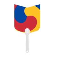 Aesthetic Manual Handle Hand Fan Sam Taeguk Flag png