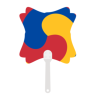 Aesthetic Manual Handle Hand Fan Sam Taeguk Flag png