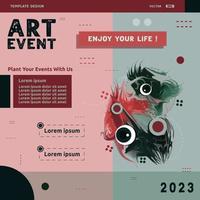 Design art event social media post templates. Abstrack Template design suitable for celebrations and arts Activity plans vector