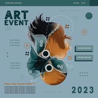 Design art event social media post templates. Abstrack Template design suitable for celebrations and arts Activity plans vector