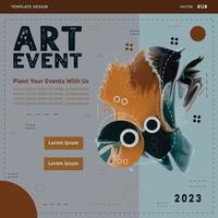 Design art event social media post templates. Abstrack Template design suitable for celebrations and arts Activity plans vector