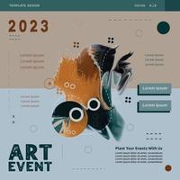 Design art event social media post templates. Abstrack Template design suitable for celebrations and arts Activity plans vector