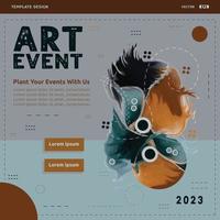 Design art event social media post templates. Abstrack Template design suitable for celebrations and arts Activity plans vector