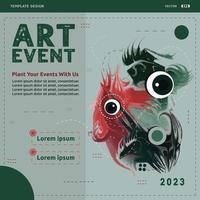 Design art event social media post templates. Abstrack Template design suitable for celebrations and arts Activity plans vector