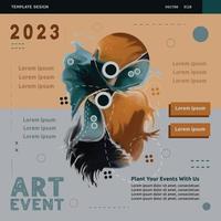 Design art event social media post templates. Abstrack Template design suitable for celebrations and arts Activity plans vector