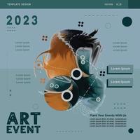 Design art event social media post templates. Abstrack Template design suitable for celebrations and arts Activity plans vector