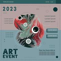 Design art event social media post templates. Abstrack Template design suitable for celebrations and arts Activity plans vector