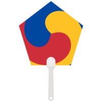 Aesthetic Manual Handle Hand Fan Sam Taeguk Flag png