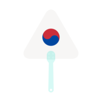 Aesthetic Manual Handle Hand Fan Taeguk Flag png