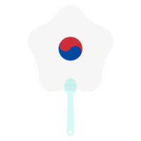 Aesthetic Manual Handle Hand Fan Taeguk Flag png