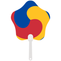 Aesthetic Manual Handle Hand Fan Sam Taeguk Flag png