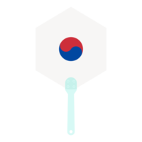 Aesthetic Manual Handle Hand Fan Taeguk Flag png