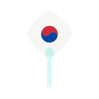 Aesthetic Manual Handle Hand Fan Taeguk Flag png