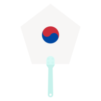 Aesthetic Manual Handle Hand Fan Taeguk Flag png