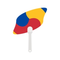 Aesthetic Manual Handle Hand Fan Sam Taeguk Flag png