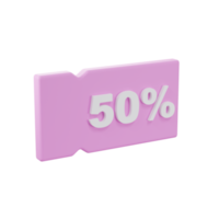 3d render venda tag em pastel fundo.desconto oferta, promoção dentro social meios de comunicação. png