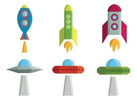 space rocket design illustration isolated on transparent background vector