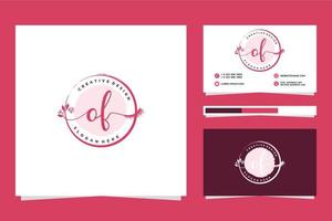 Initial OF Feminine logo collections and business card template Premium Vector