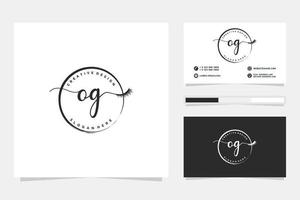 Initial OG Feminine logo collections and business card template Premium Vector