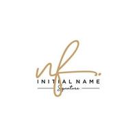 Letter NF Signature Logo Template Vector