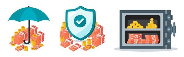 Indonesian Rupiah Money Protection and Security Set vector